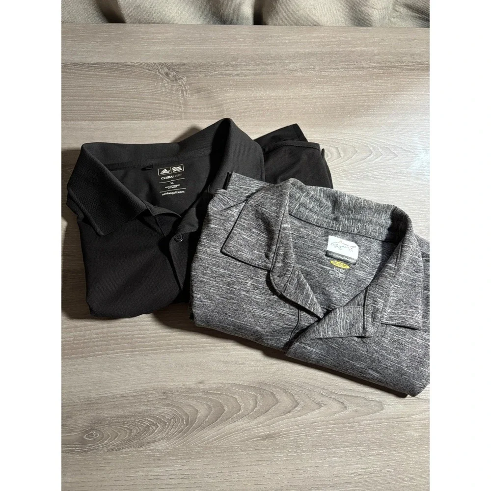 Mens Golf Polo Shirt Bundle Adidas‎ Climalite Greg Norman Play Dry XL Black Grey